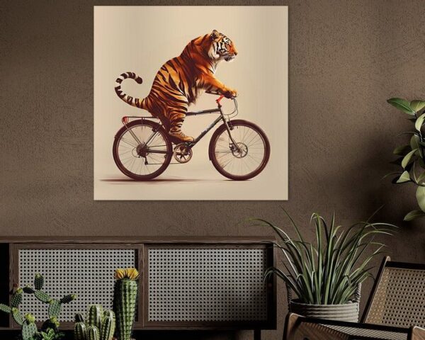 Tiger auf Fahrrad