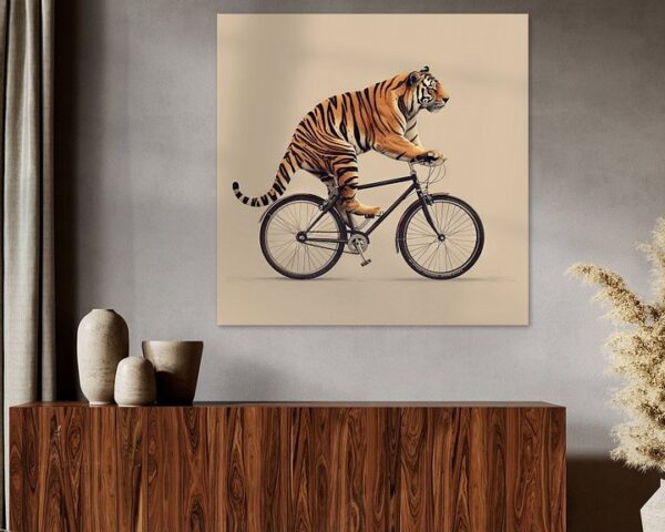 Tiger auf Fahrrad