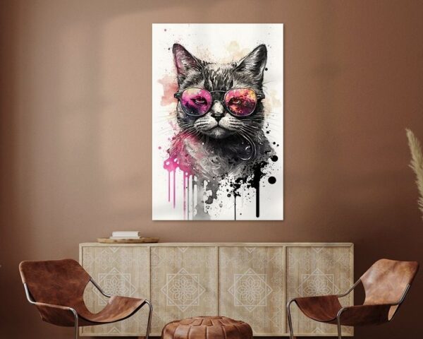 Trendige Katze mit Pinker Sonnenbrille