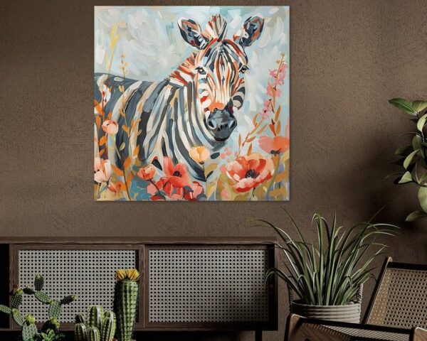 Zebra mit Blumen