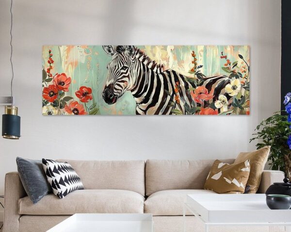 Zebra mit Blumen