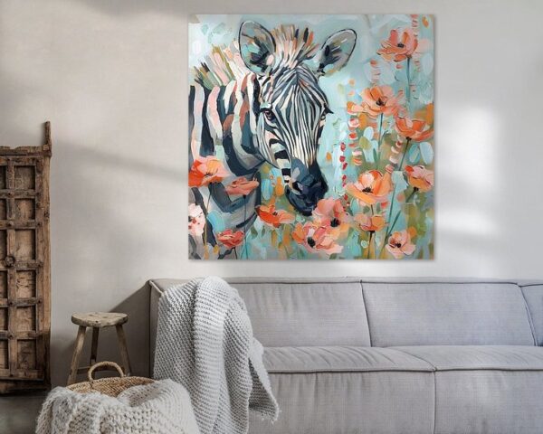 Zebra mit Blumen