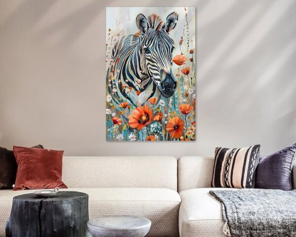 Zebra mit Blumen