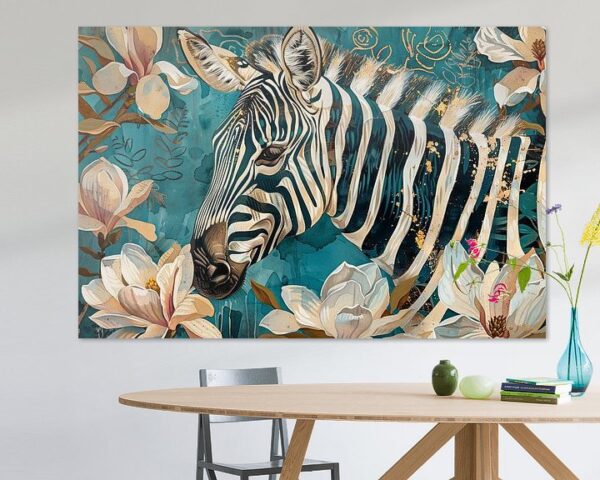 Zebra mit Blumen