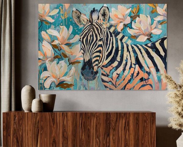 Zebra mit Blumen