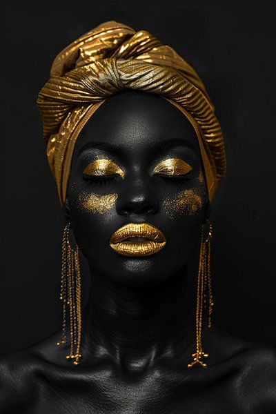 Afrikanische Frau in Gold