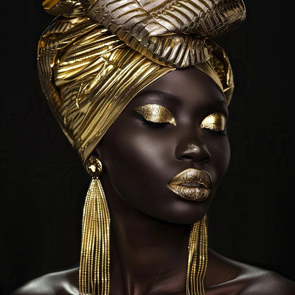 Afrikanische Frau in Gold