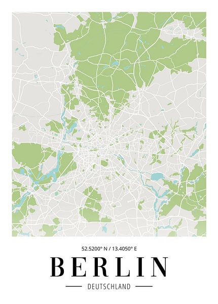 Berlin Stadtplan Poster - Städte Maps