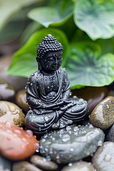 Buddha-Statue in Zen-Garten