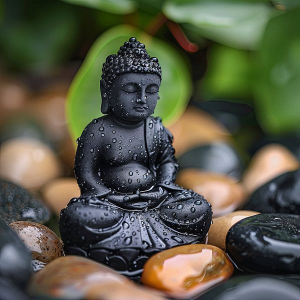 Buddha-Statue in Zen-Garten