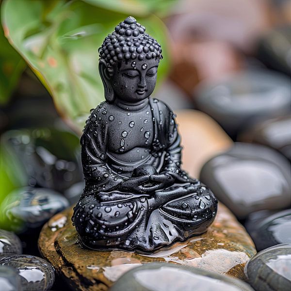 Buddha-Statue in Zen-Garten