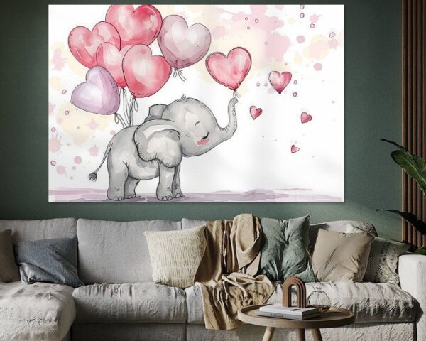 Elefant Aquarell - Niedliche Tierkunst für das Kinderzimmer