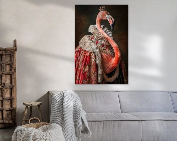 Flamingo - Barock-Tierportrait mit Krone