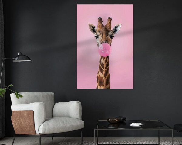 Giraffe mit Kaugummi Pop Art