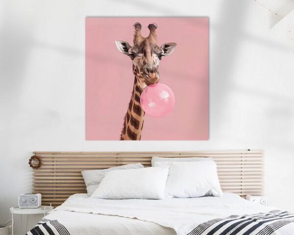 Giraffe mit Kaugummi Pop Art