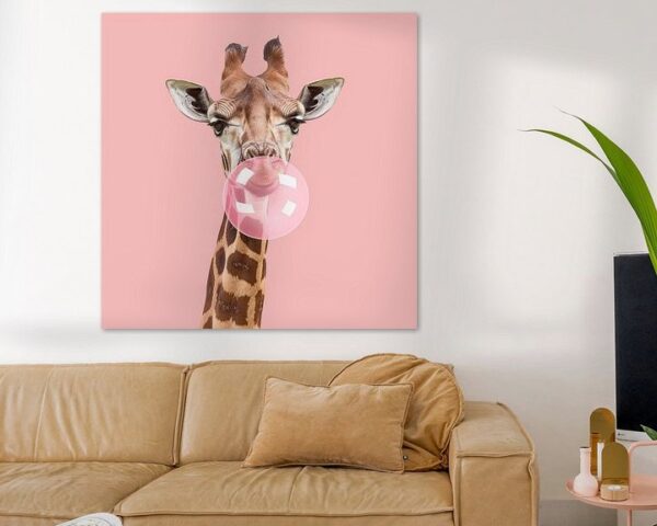 Giraffe mit Kaugummi Pop Art