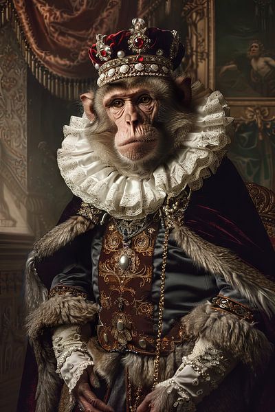 Königlicher Affe - Tierportrait im Barockstil