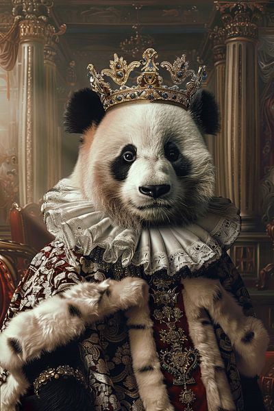 Königlicher Panda im Barockstil