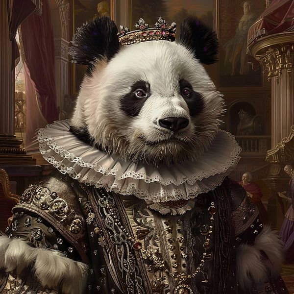 Königlicher Panda im Barockstil