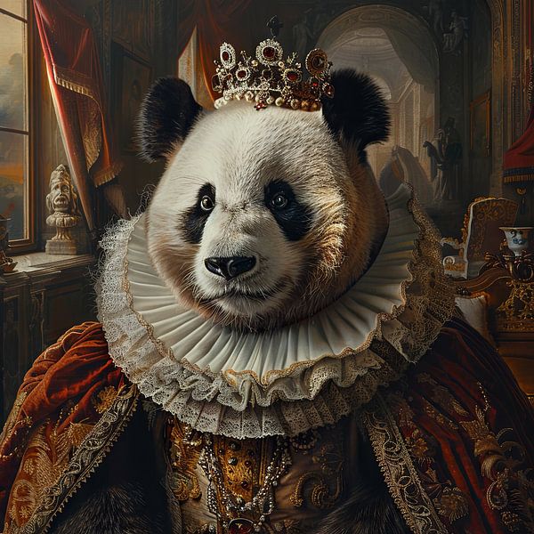 Königlicher Panda im Barockstil