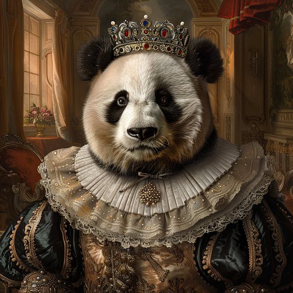 Königlicher Panda im Barockstil