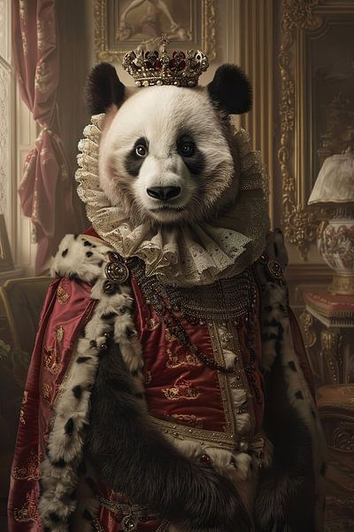 Königlicher Panda im Barockstil