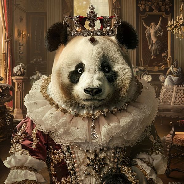 Königlicher Panda im Barockstil