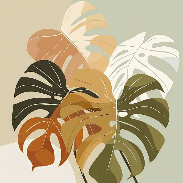 Monstera Blätter Illustration