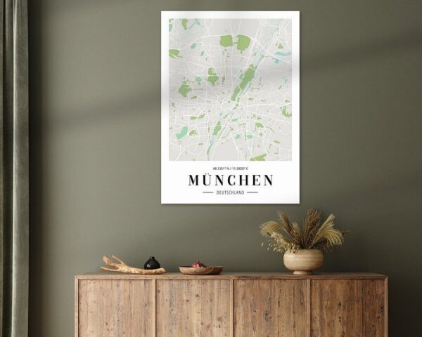 München Stadtplan Poster - Minimalistische Karte der bayerischen Metropole