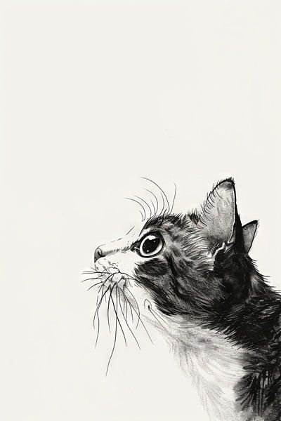 Neugierige Katze - Illustration