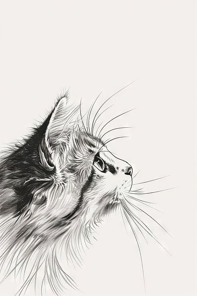 Neugierige Katze - Illustration