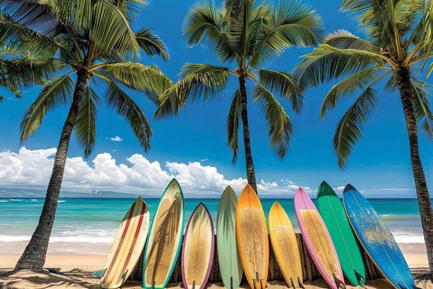 Surfbretter am Strand