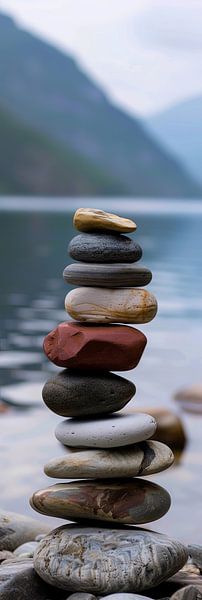 Zen Balance - Meditative Steintürme am Wasser