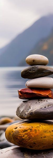 Zen Balance - Meditative Steintürme am Wasser