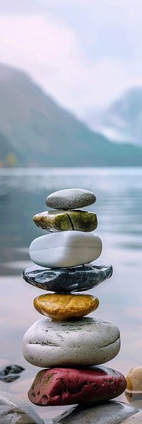 Zen Balance - Meditative Steintürme am Wasser