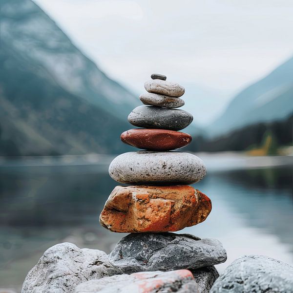 Zen Balance - Meditative Steintürme am Wasser