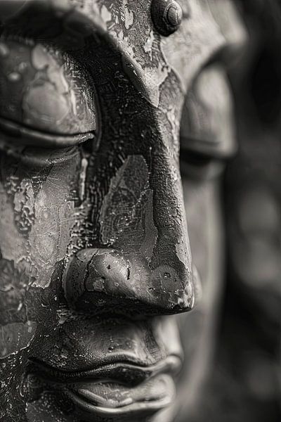 Zen-Buddha in Schwarz-Weiß