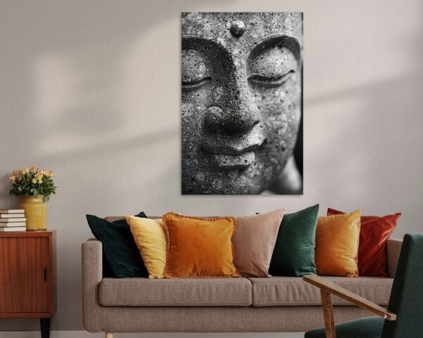 Zen-Buddha in Schwarz-Weiß