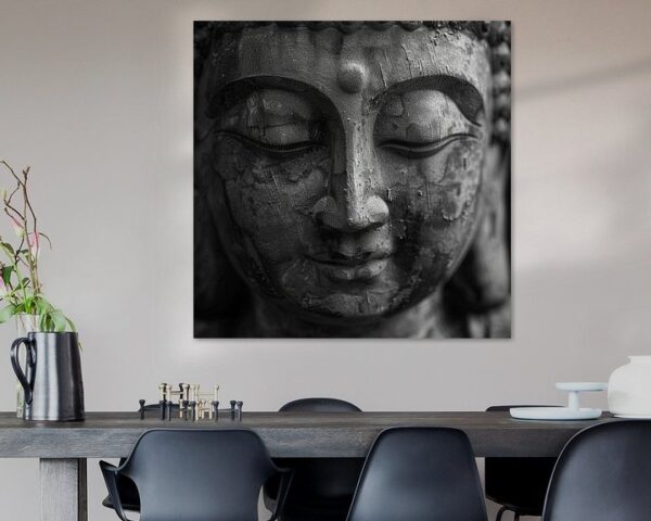 Zen-Buddha in Schwarz-Weiß