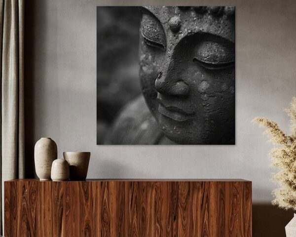 Zen-Buddha in Schwarz-Weiß