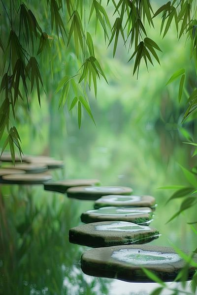 Zen-Garten – Meditative Steine im Wasser