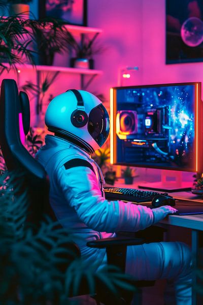 Astronaut im Gaming-Universum