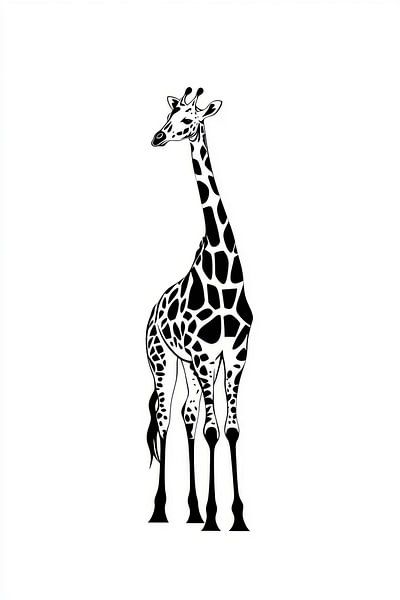 Elegante Giraffe in Schwarz-Weiß