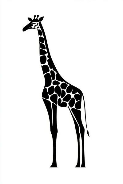 Elegante Giraffe in Schwarz-Weiß