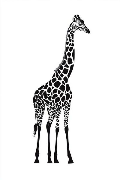 Elegante Giraffe in Schwarz-Weiß