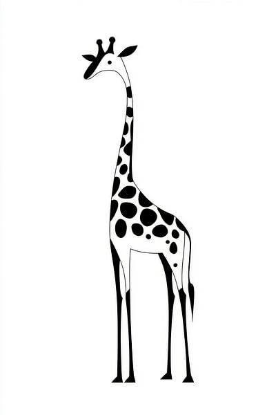 Elegante Giraffe in Schwarz-Weiß