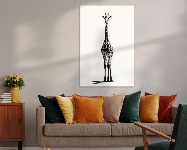 Eleganz der Giraffe in Schwarz-Weiß