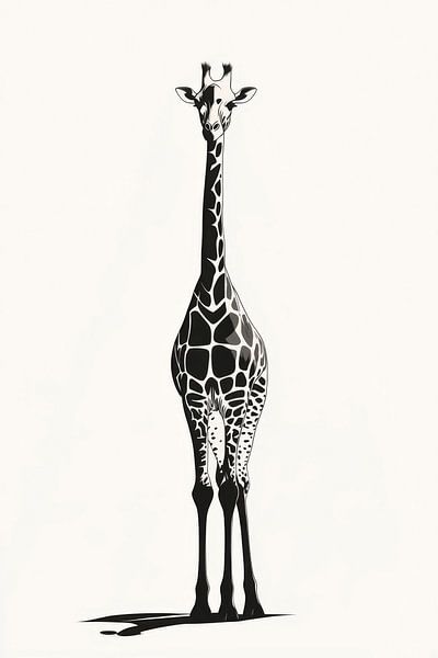 Eleganz der Giraffe in Schwarz-Weiß