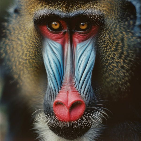 Farbenfrohes Mandrill-Porträt