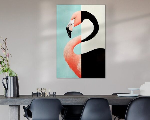 Flamingo im Farbkontrast